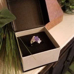 Natural 1ct Tanzanite, Zircon, and Sterling Ring